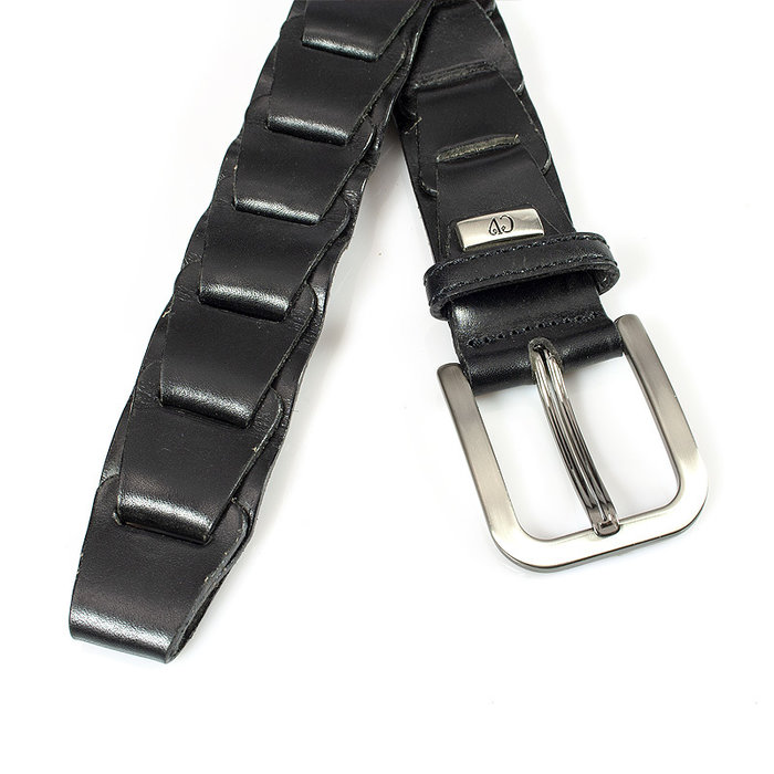 JV Belts Zwarte fantasie gevlochten riem heren