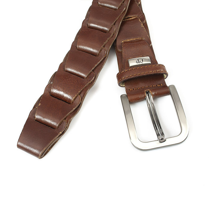 JV Belts Heren fantasie gevlochten riem middenbruin