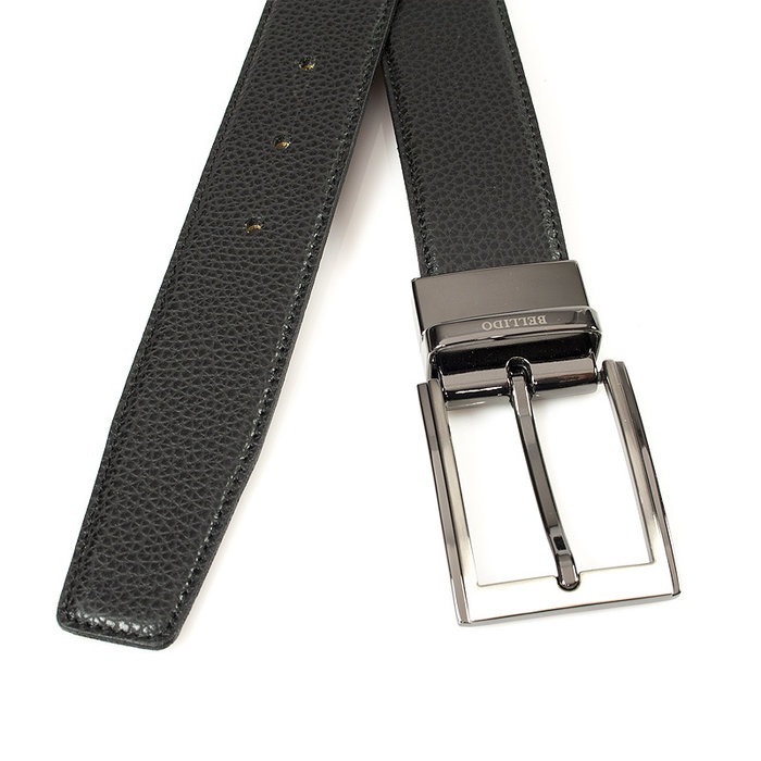 Miguel Bellido Classic Draaibare heren riem zwart/midden bruin