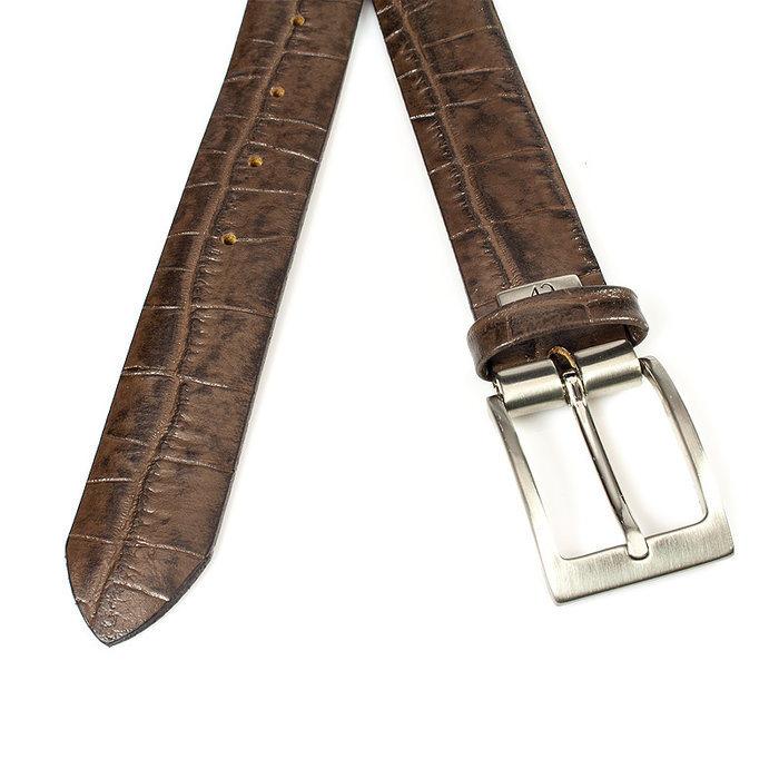 Thimbly Belts Heren riem bruin met print