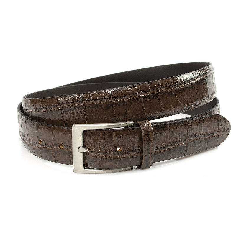 Thimbly Belts Bruine kroko heren riem