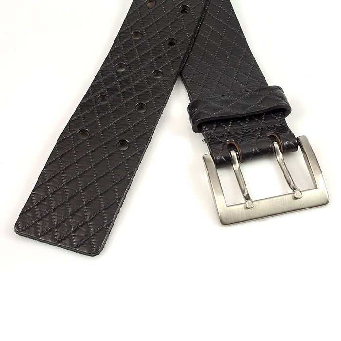 Thimbly Belts Dames riem zwart met dubbele doorn