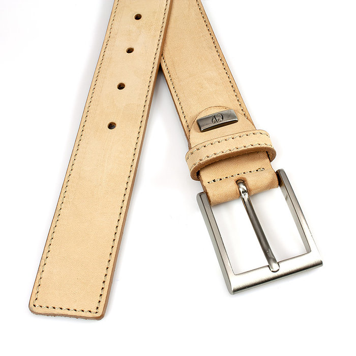 JV Belts Leuke nubuck riem naturel doorgestikt