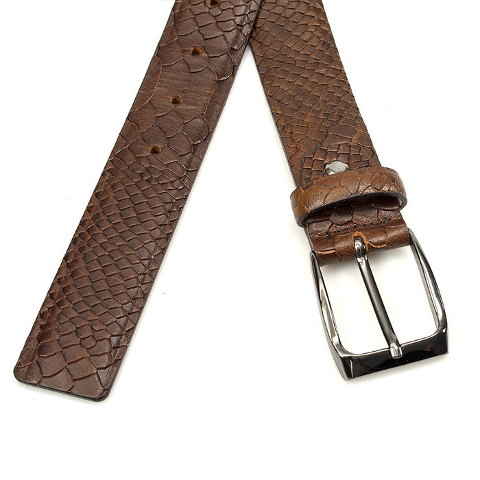 JV Belts Heren riem bruin met print
