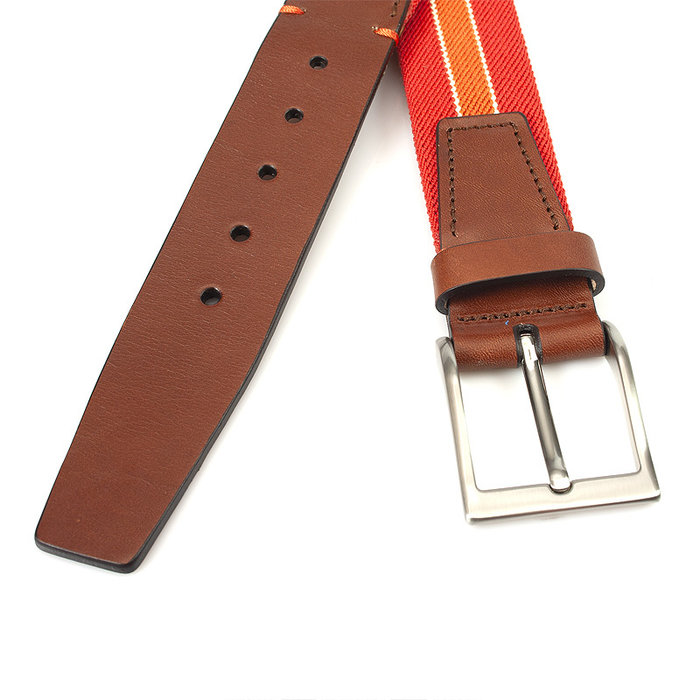 Gilmart Elastische rood oranje heren riem
