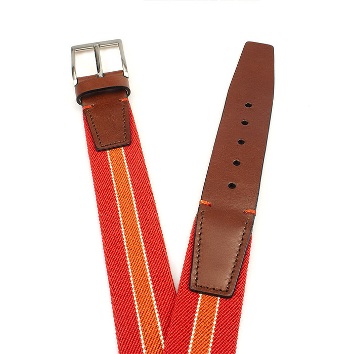 Gilmart Elastische rood oranje heren riem