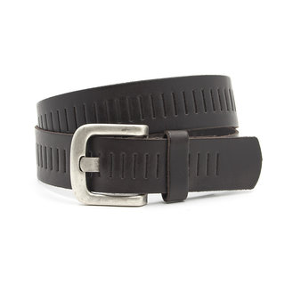 A-Zone Bruine jeans riem met gleufjes