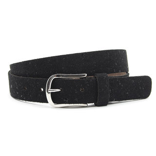 A-Zone Zwarte dames riem suede met spikkels
