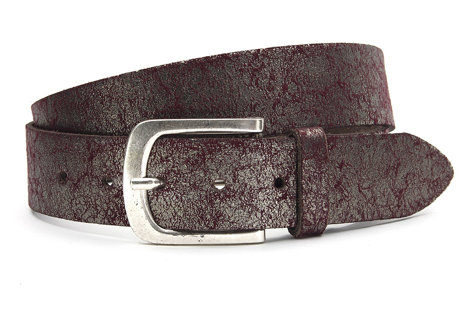 A-Zone Dames ceintuur bordeaux metallic
