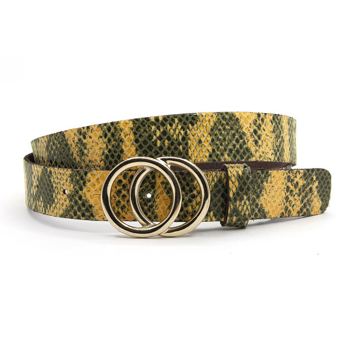 A-Zone Dames riem geel python