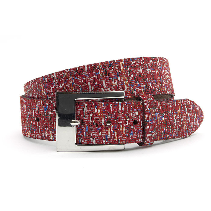 A-Zone Dames riem rood tweed