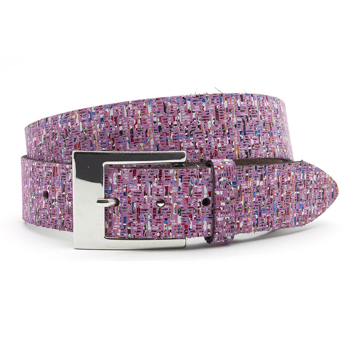 A-Zone Dames riem roze tweed