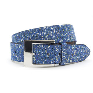A-Zone Dames riem blauw tweed