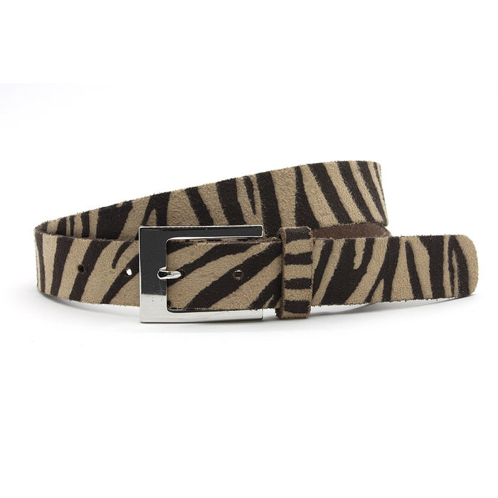 A-Zone Dames riem zebra donkerbruin/beige