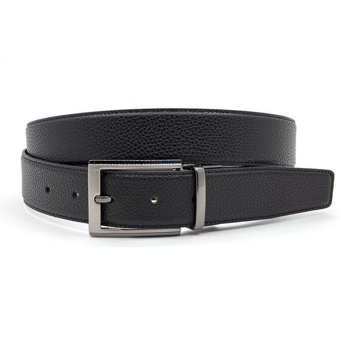 Miguel Bellido Classic Draaibare heren riem zwart/midden bruin