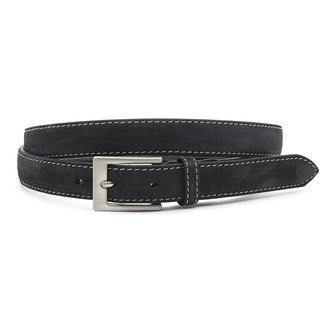 JV Belts Zwarte smalle nubuck dames riem