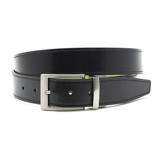 JV Belts Draaibare reversible heren riem turquoise/zwart