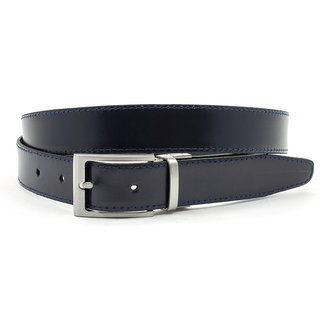 Donkerbruin en zwarte leren reversible riem - Heren