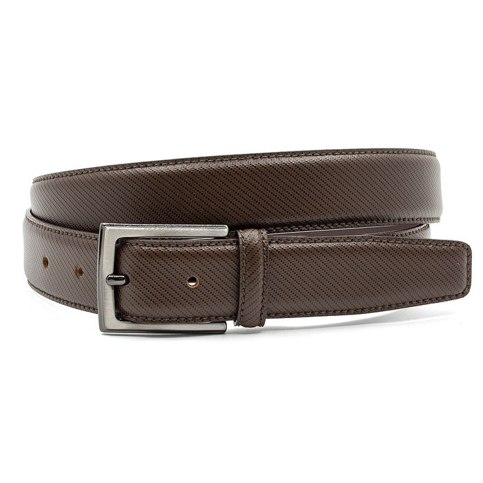 Miguel Bellido Classic Nette pantalon riem bruin met print