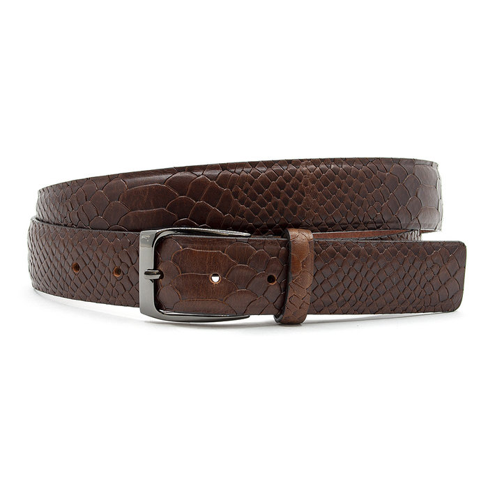 JV Belts Heren riem bruin met print