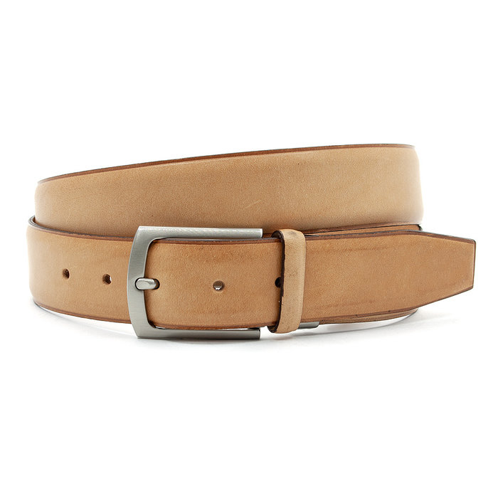 Gilmart Sportieve heren riem naturel met ril