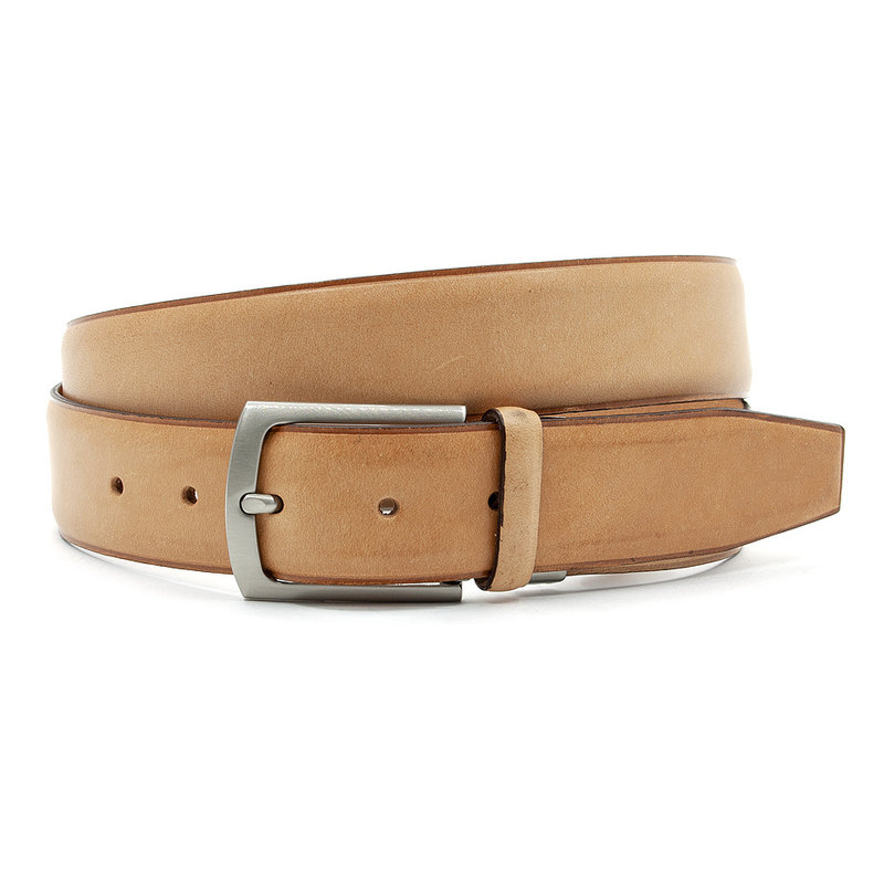 Gilmart Sportieve heren riem naturel met ril