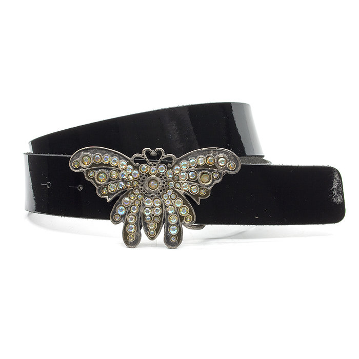 Thimbly Belts Zwart lak heupriem