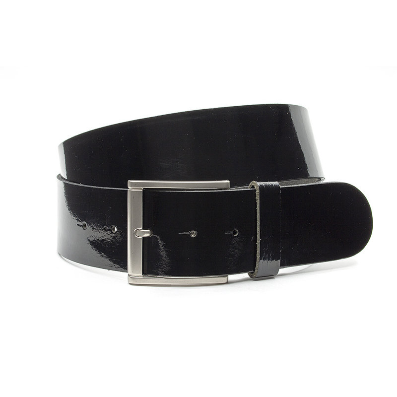 Thimbly Belts Zwart lak dames riem