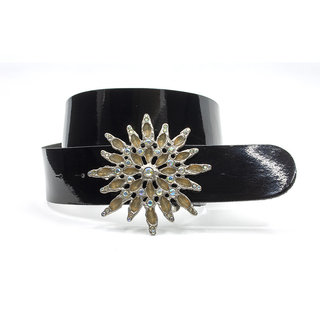 Thimbly Belts Dames lak riem zwart