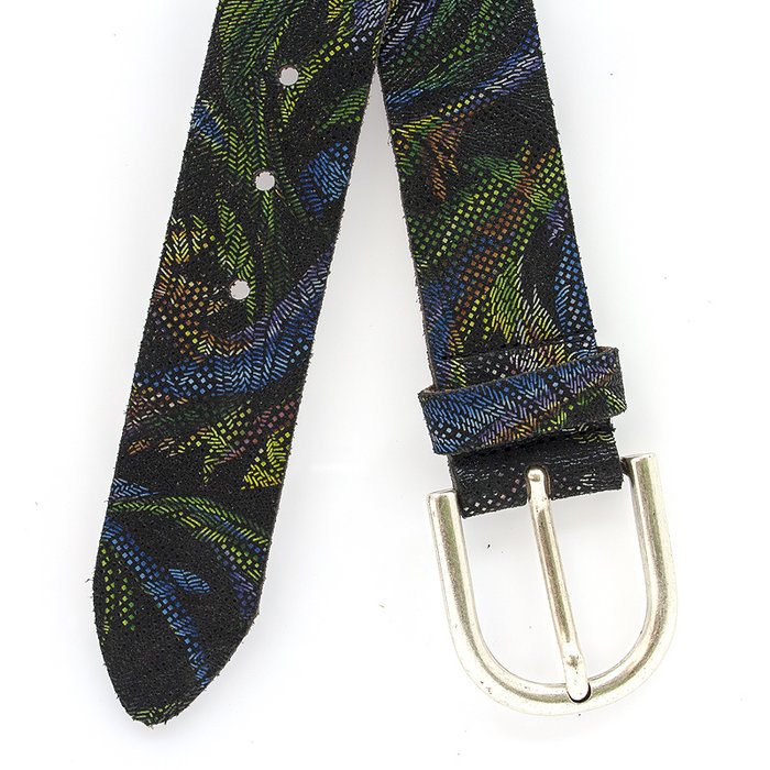 A-Zone Dames riem zwart met kleurmotieven