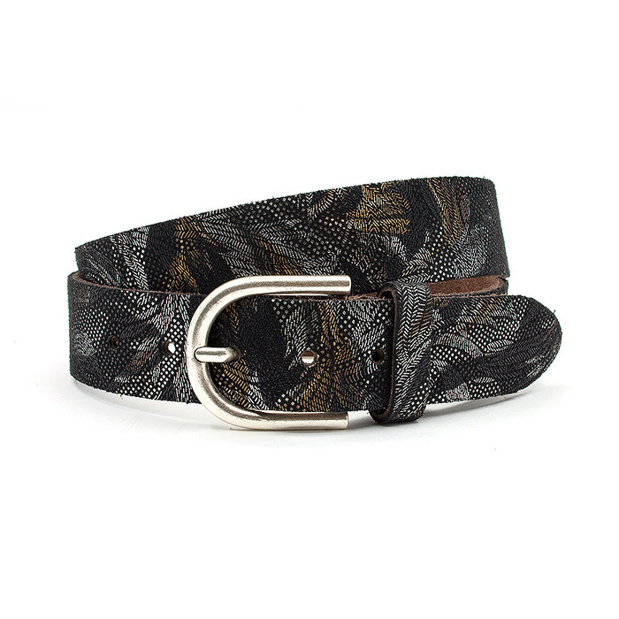 A-Zone Dames riem zwart/bruin met fantasieprint