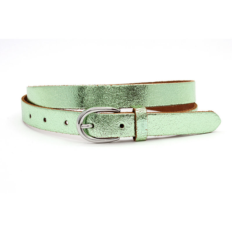 Thimbly Belts Damesriem groen metallic