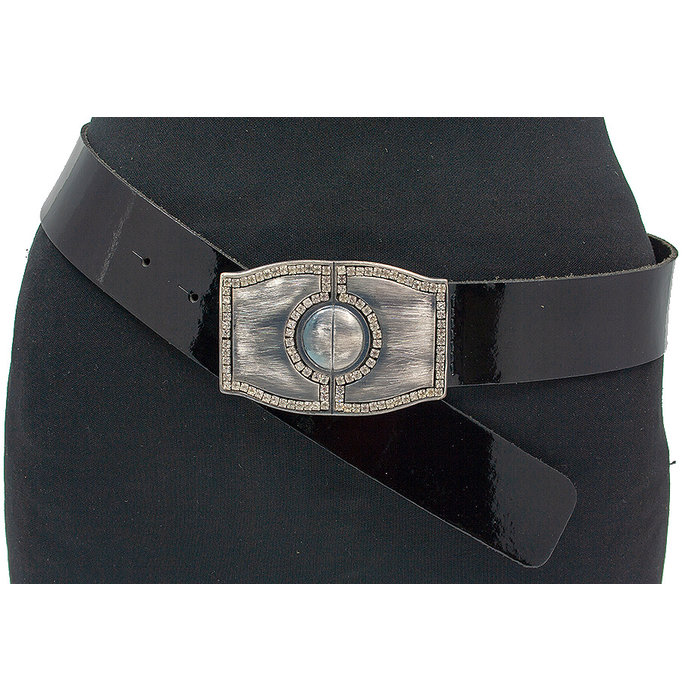 Thimbly Belts Zwarte lak riem