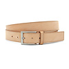 Leuke nubuck riem naturel doorgestikt