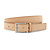 Leuke nubuck riem naturel doorgestikt