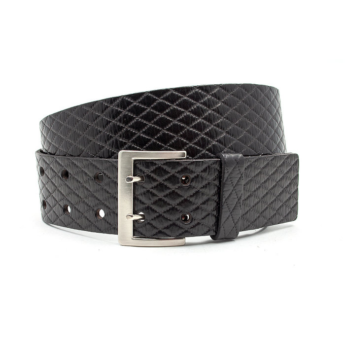 Thimbly Belts Dames riem zwart met dubbele doorn