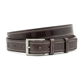 JV Belts Unisex riem bruin met golfpatroon