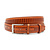 Fraaie unisex riem cognac met streep patroon