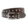 Bruine jeansriem met ringen