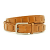 Heren fantasie gevlochten riem cognac
