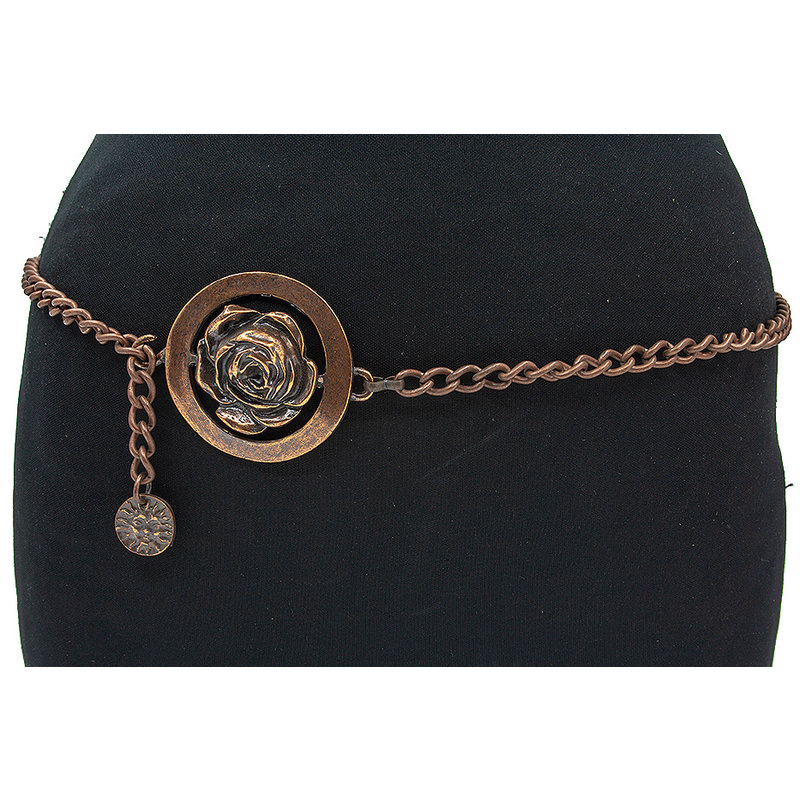 Thimbly Belts Kettingriem bloem brons