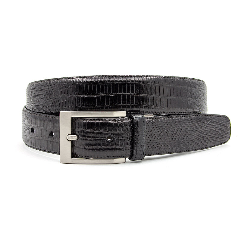 Gilmart Zwarte pantalon riem hagedisprint