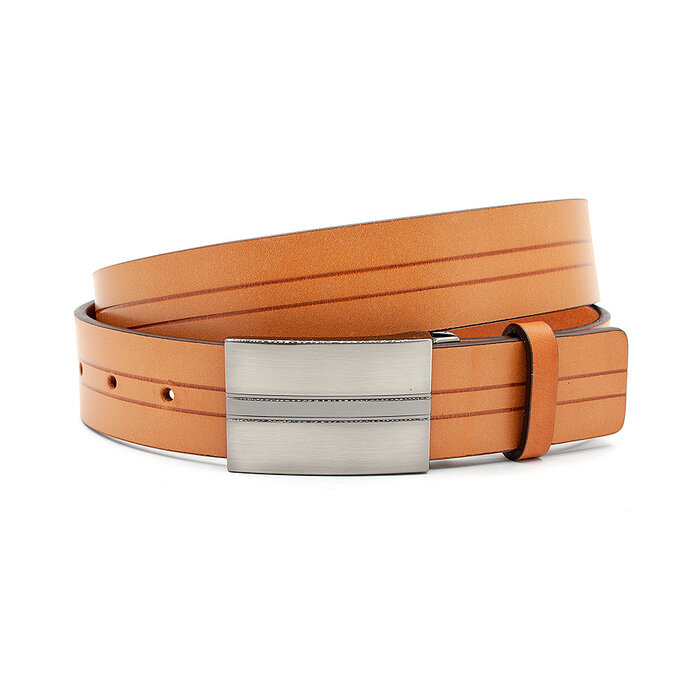 Gilmart Cognac pantalon riem  met sleuf