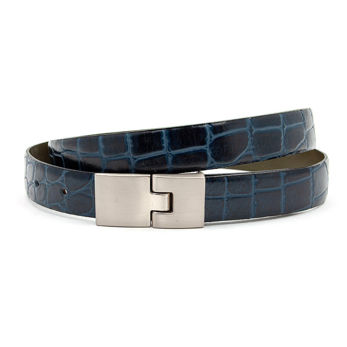 JV Belts Dames riem kroko blauw