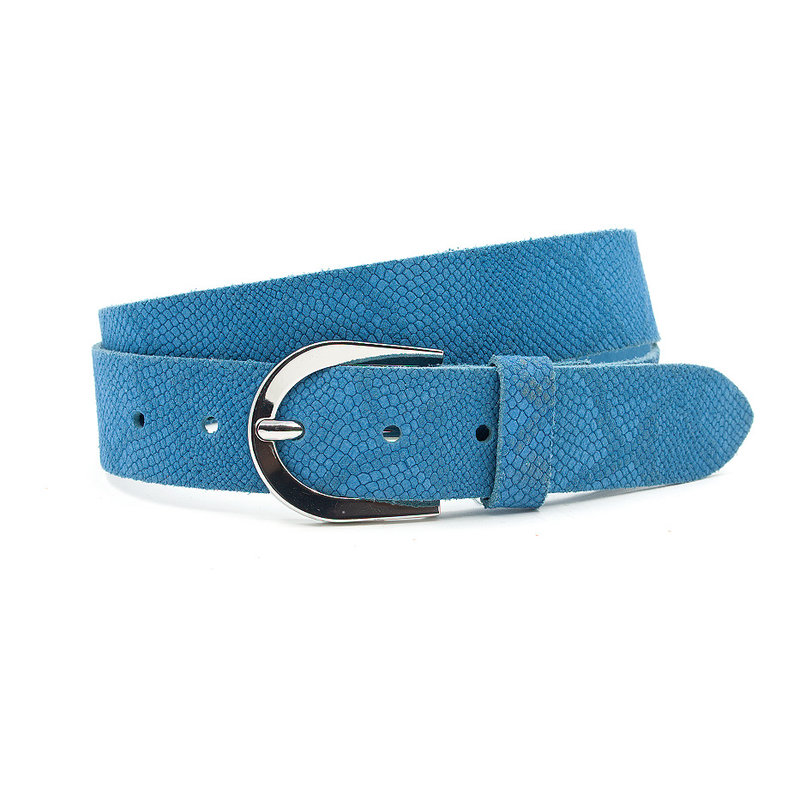 Thimbly Belts Dames riem jeans blauw croco