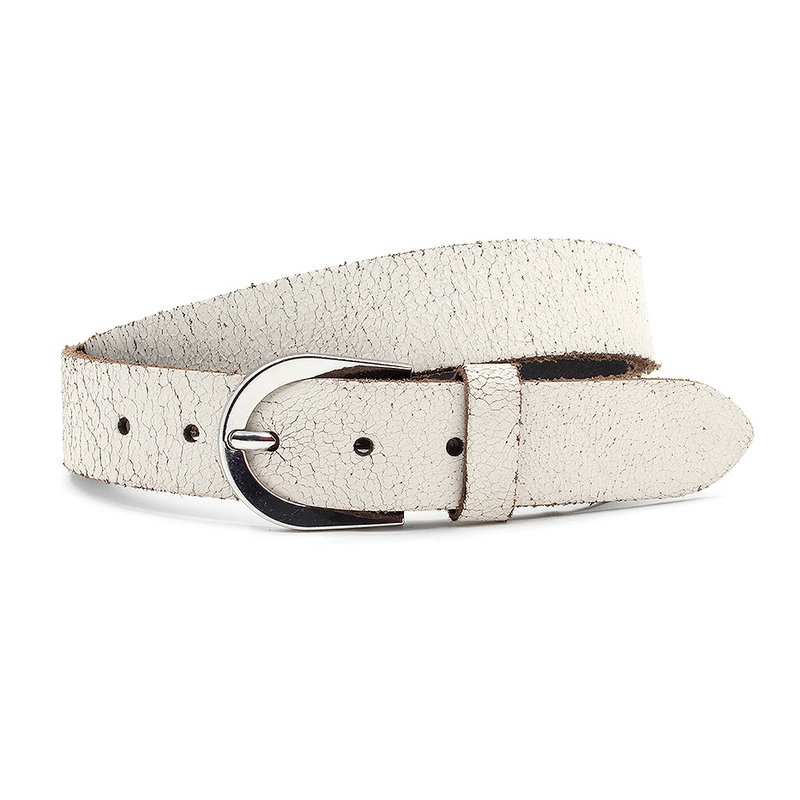 Thimbly Belts Dames riem crackle wit