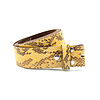 Dames riem zonder gesp gele kroko print
