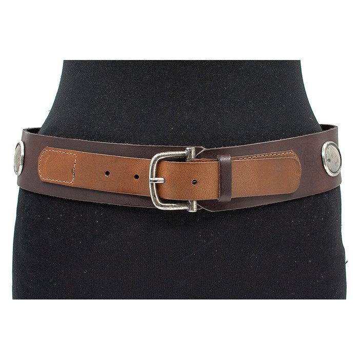 A-Zone Dames riem bruin met ornamenten