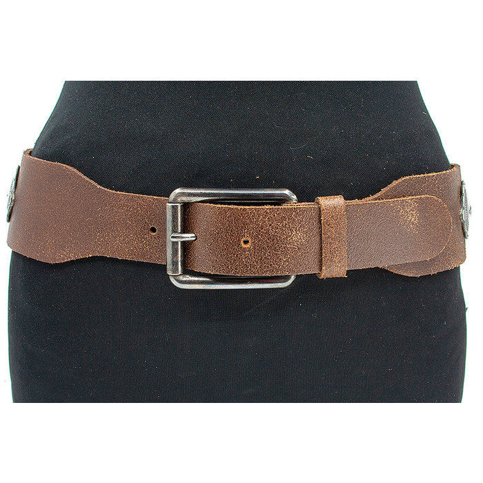 A-Zone Dames riem bruin met ornamenten