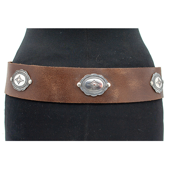 A-Zone Dames riem bruin met ornamenten